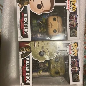 Killer croc and Rick flag lot of 2 funko pops
